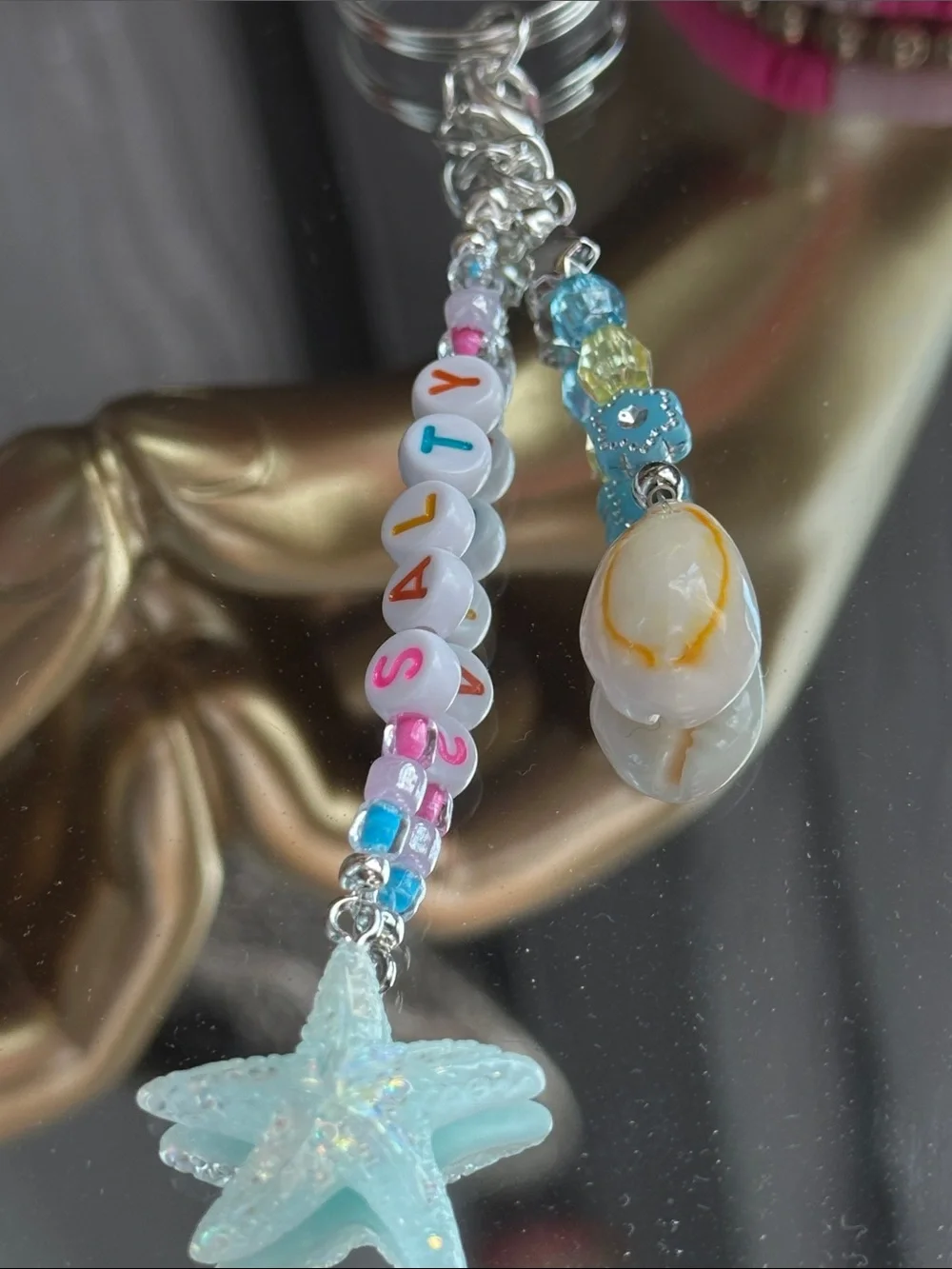 🫶🏼🩵SALTY- beach vibe key chain Handmade with love 🩵